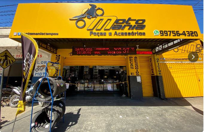 Fachada da loja Motomania Goytacazes